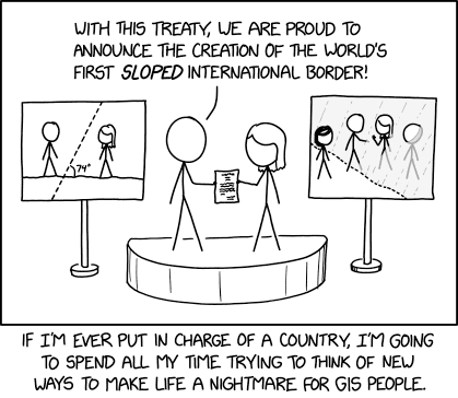 "The slope will be 74° at ground level." "Okay, I think we can hack together a  ... wait, why did they specify ground level? It's 74° everywhere, right? ... Oh no, there's a whole section in the treaty labeled 'curvature.'"